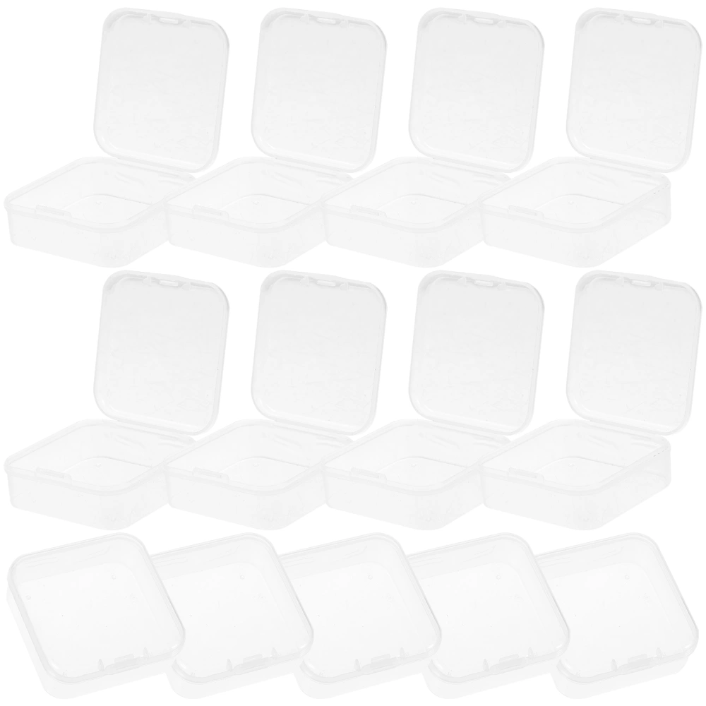 40pcs Small Square Transparent Storage Boxes Jewelry Beaded Parts Storage Holders