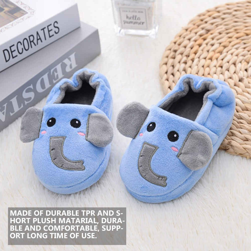 1 Pair Winter Kids Home Slipper Cartoon and Warm Nonslip Warm Shoes