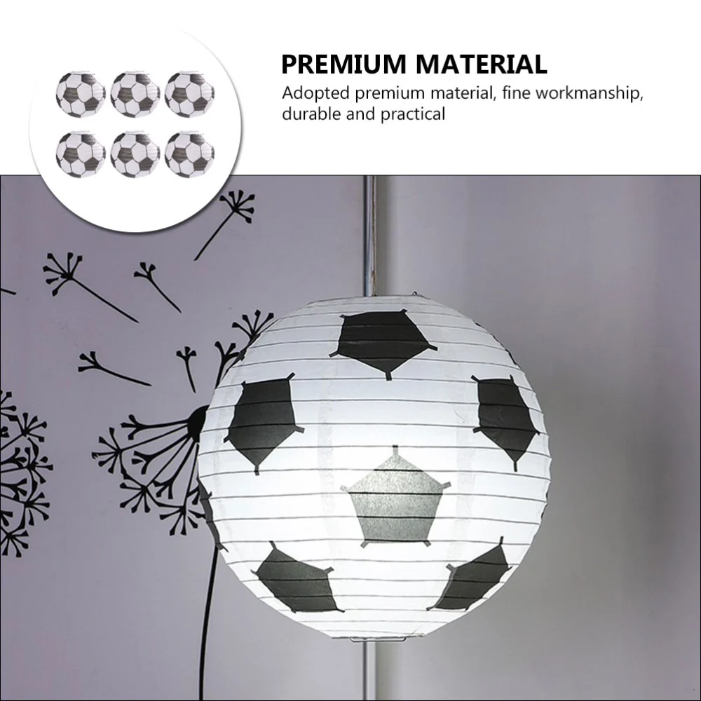 6Pcs Football Shape Lanterns Decorative Hanging Lanterns Party Layout Lanterns