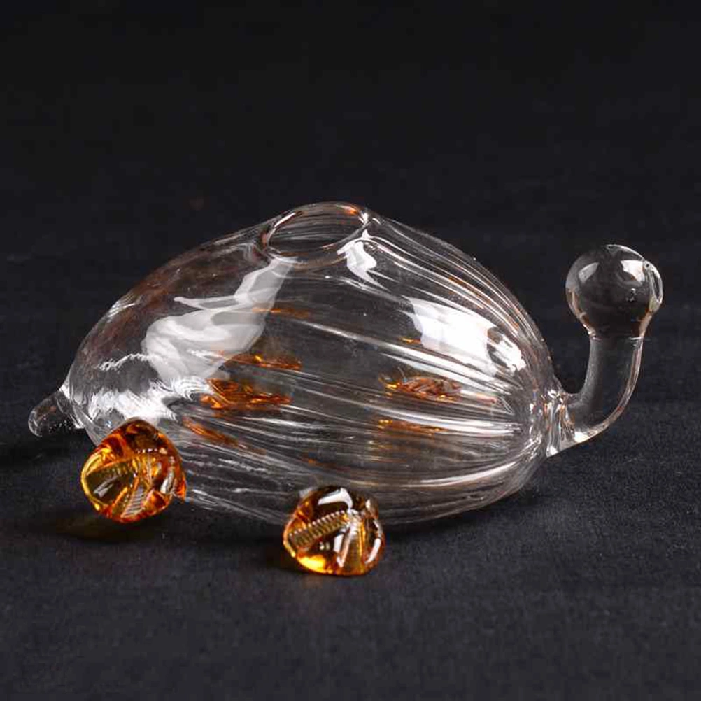 Turtle Shape Hydroponics Plant Water Storage Automatic Water Absorption Transparent Glass Flower Pot