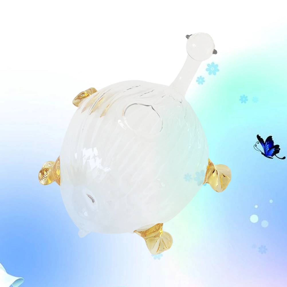 Turtle Shape Hydroponics Plant Water Storage Automatic Water Absorption Transparent Glass Flower Pot