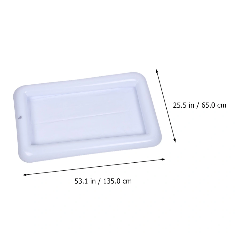 1Pc Inflatable Floating Drink Holder Outdoor Pool Ice Food Serving Tray (White)