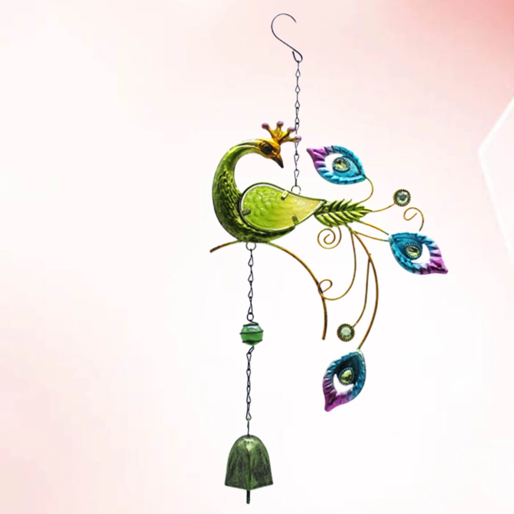 Metal Wind Chime Shaped Hanging Pendant Colored Drawing Wind Bells Garden Hanging Drop for Balcony Home Green