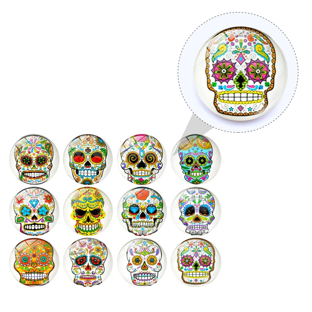 12pcs Skull Magnetic Sticker Fashion Refrigerator Decoration Fridge Sticker