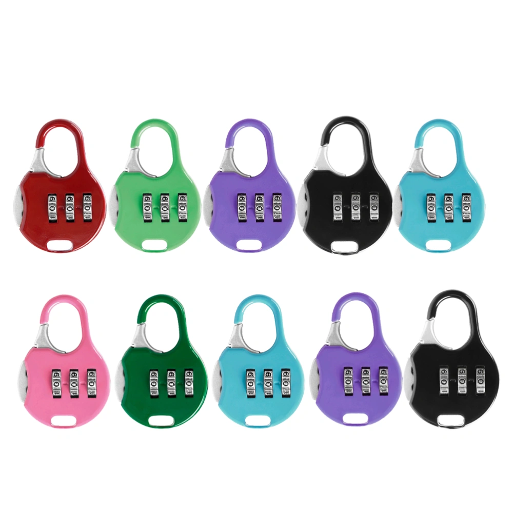 10pcs Colorful Password Padlock Security Combination Lock Coded Lock Metal Padlock