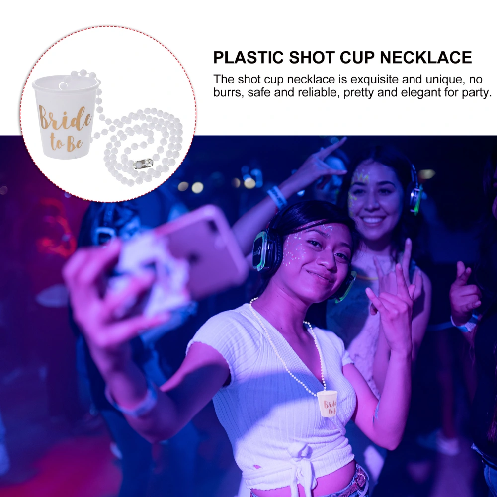 Plastic Shot Cup Necklace Party Bridal Shot Cup Beaded Necklace for Decoration