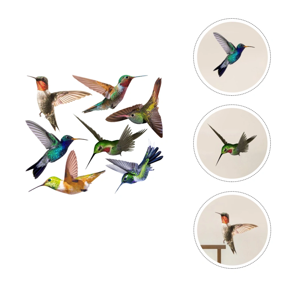 7pcs Lifelike Hummingbird Wall Decors Decorative Wall Bird Stickers Bird Decals