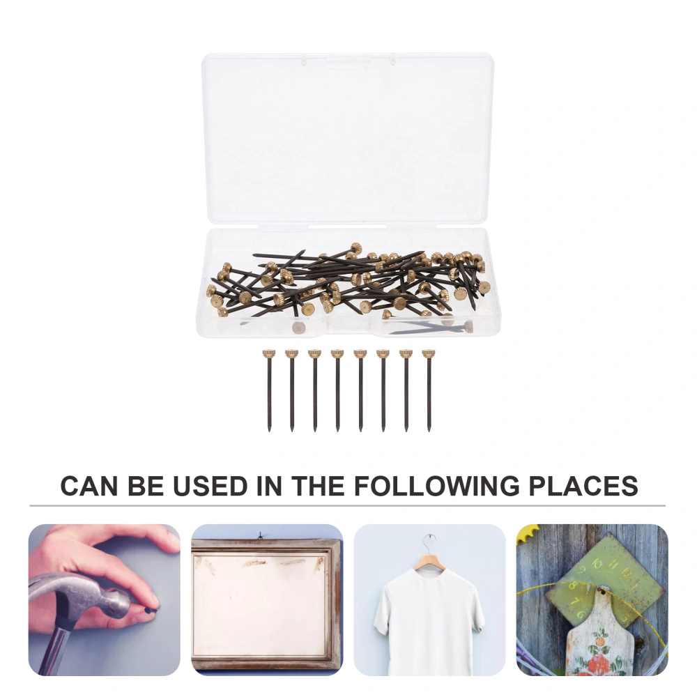 60pcs Picture Hanging Nails Office Hanging Picture Hook Pin Copper-head Nails