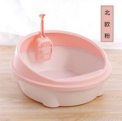 1 Set of Cat Litter Box Semi-Enclosed Cat Litter Container with Shovel Cat Litter Storage Box