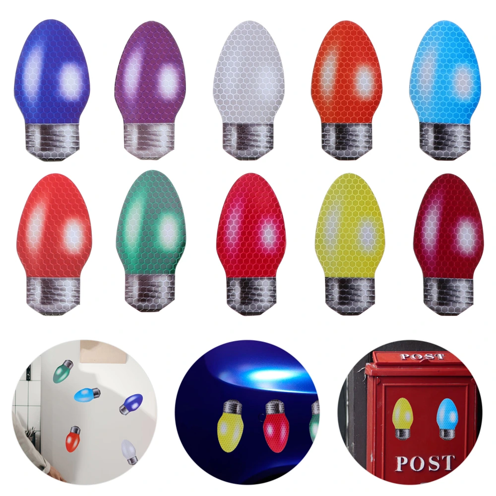 20pcs Christmas Colorful Light Bulb Refrigerator Car Magnetic Stickers Set