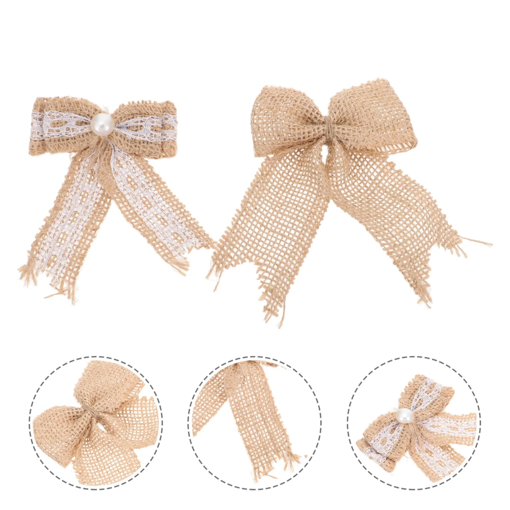 12pcs Bow Knot Decoration Handmade Wreath Bow Knot Embellishments Party Supply