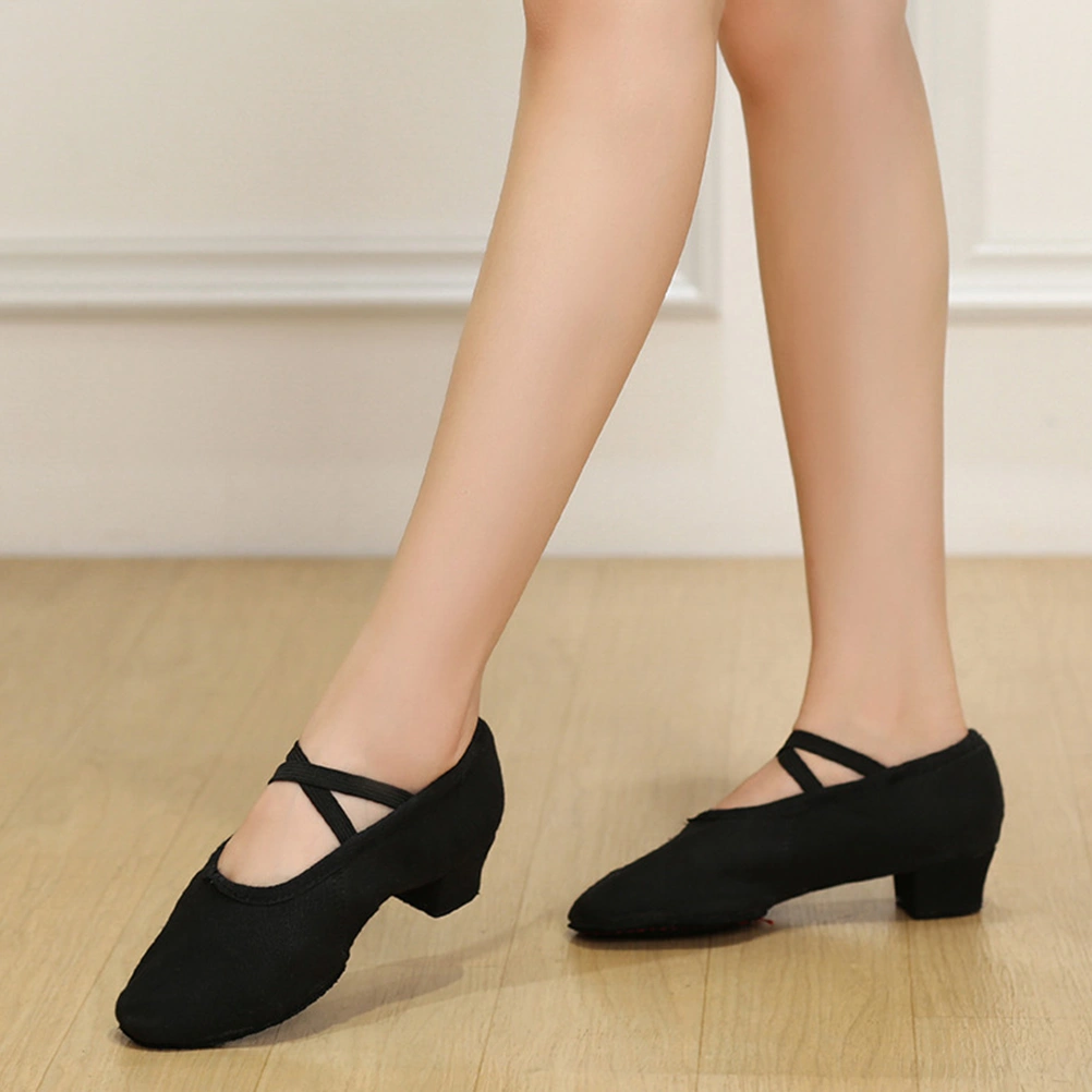 1 Pair Female Sole Low Heel Ballet Dance Shoes Stage Performance Shoes