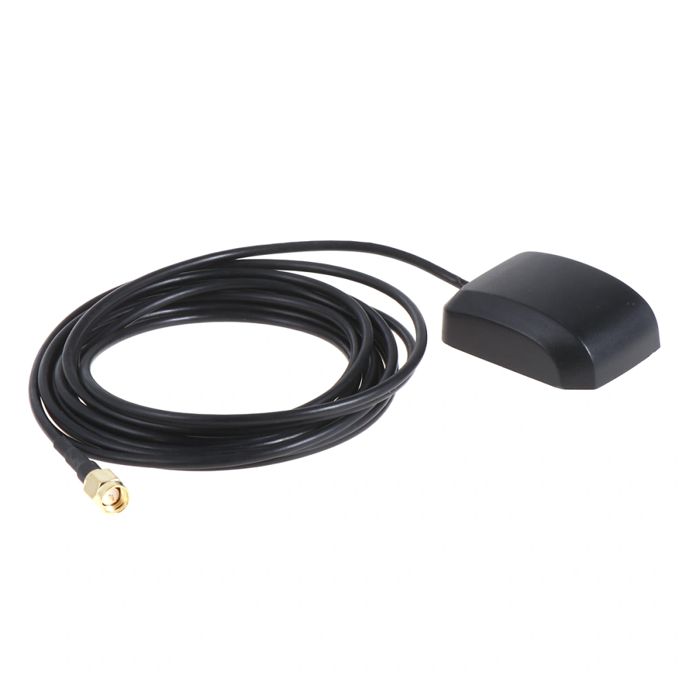 Car GPS Antenna Cable Satellite High Gain Active External Secondary Amplifier Feeder Ceramic Antenna Wire (Black)