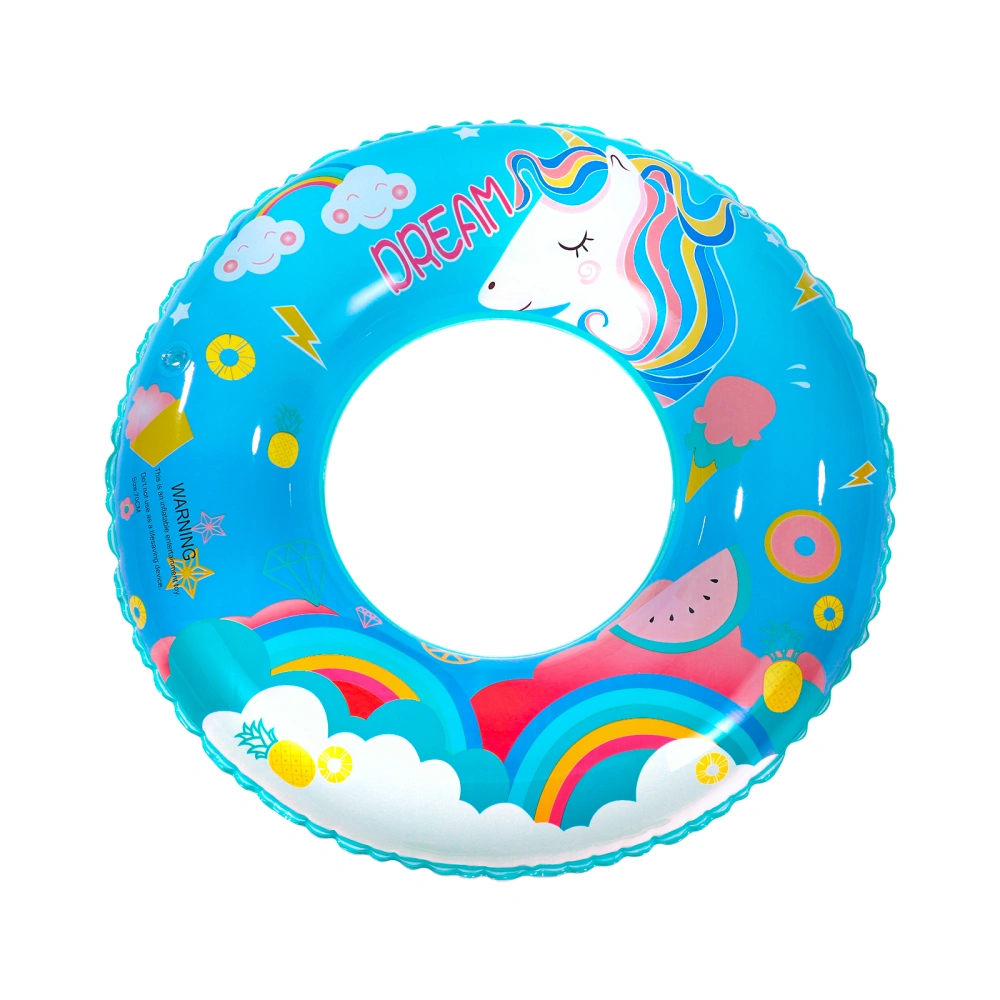 ledmomo Thicken Swimming Ring Inflatable Swimming Ring Funny Unicorn Design Swimming Pool Toy for Outdoor Kids (5-9 Years Old)