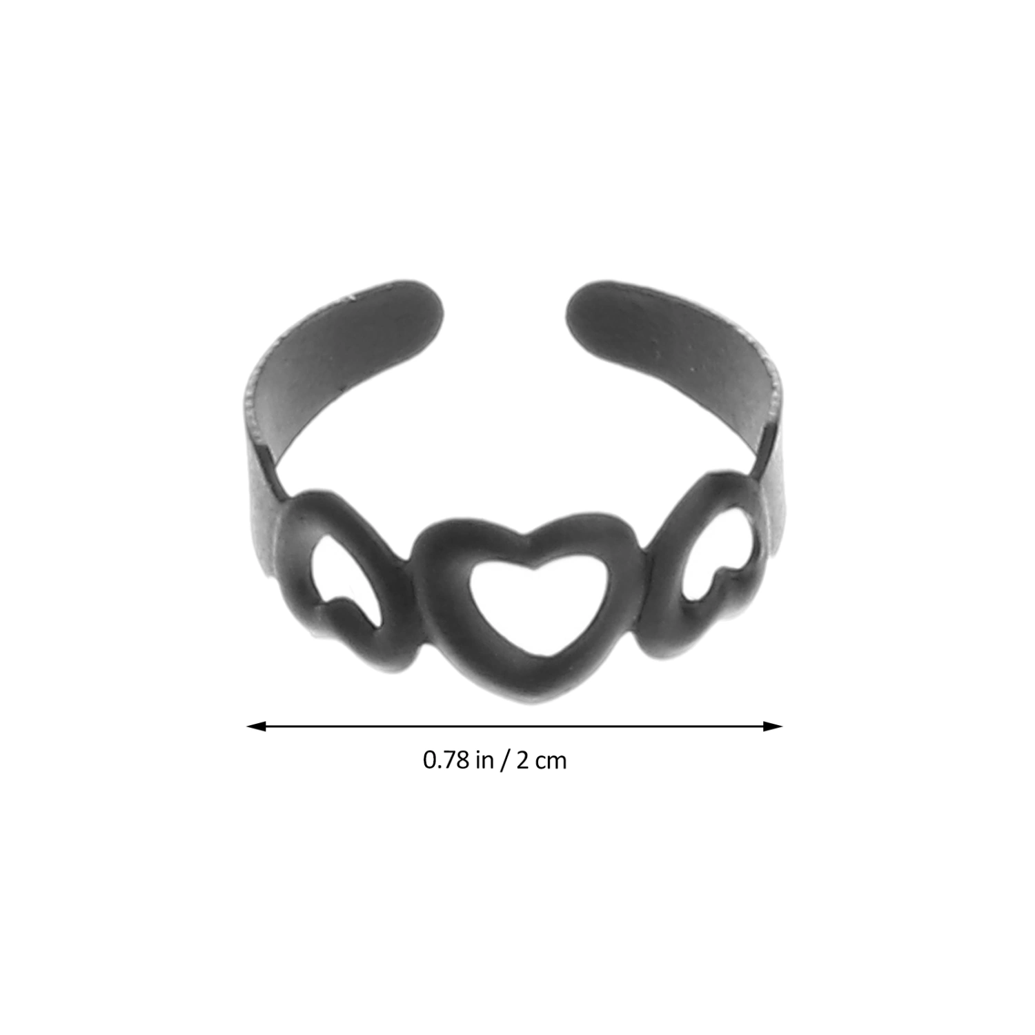 5pcs Fashion Ring Set Alloy Hollow Finger Rings Adjustable Open Rings Statement Jewelry (Black)