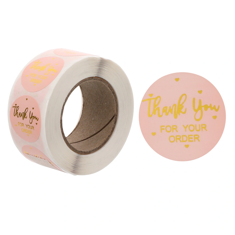 2 Rolls Thank You Sticker Decorative Label Gift Wrapping Decal Sealing Decal