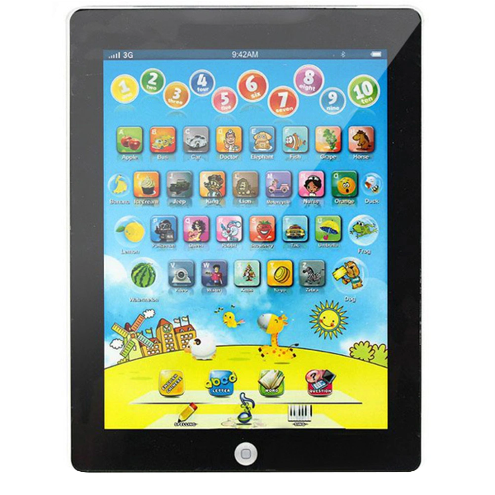 Tablet PC Model Touch Screen Bilingual Learning Machine Educational Toy for Children (White)