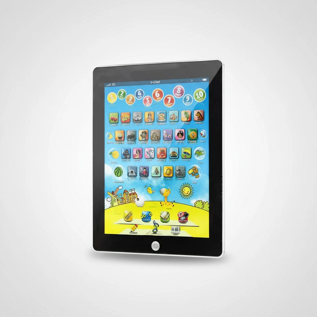 Tablet PC Model Touch Screen Bilingual Learning Machine Educational Toy for Children (White)