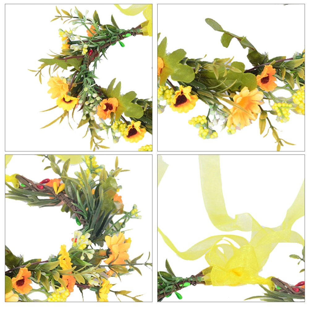 Bridal Sun Flower Headband Bride Wreath Hairband Wedding Headpiece Headdress