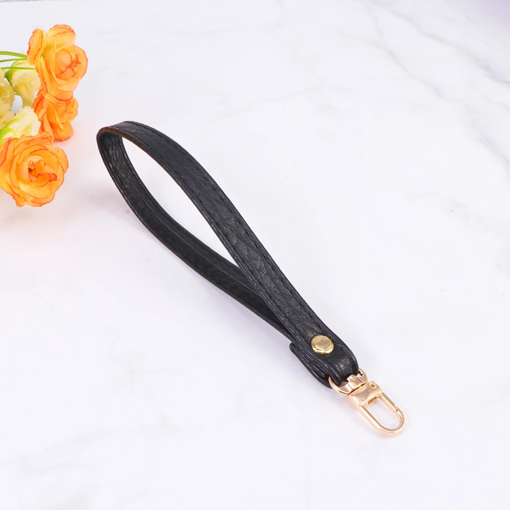 Handbag Wallet Wristlet Strap PU Leather Purse Wrist Lanyards Replacement Keychain Hand Strap (Black)