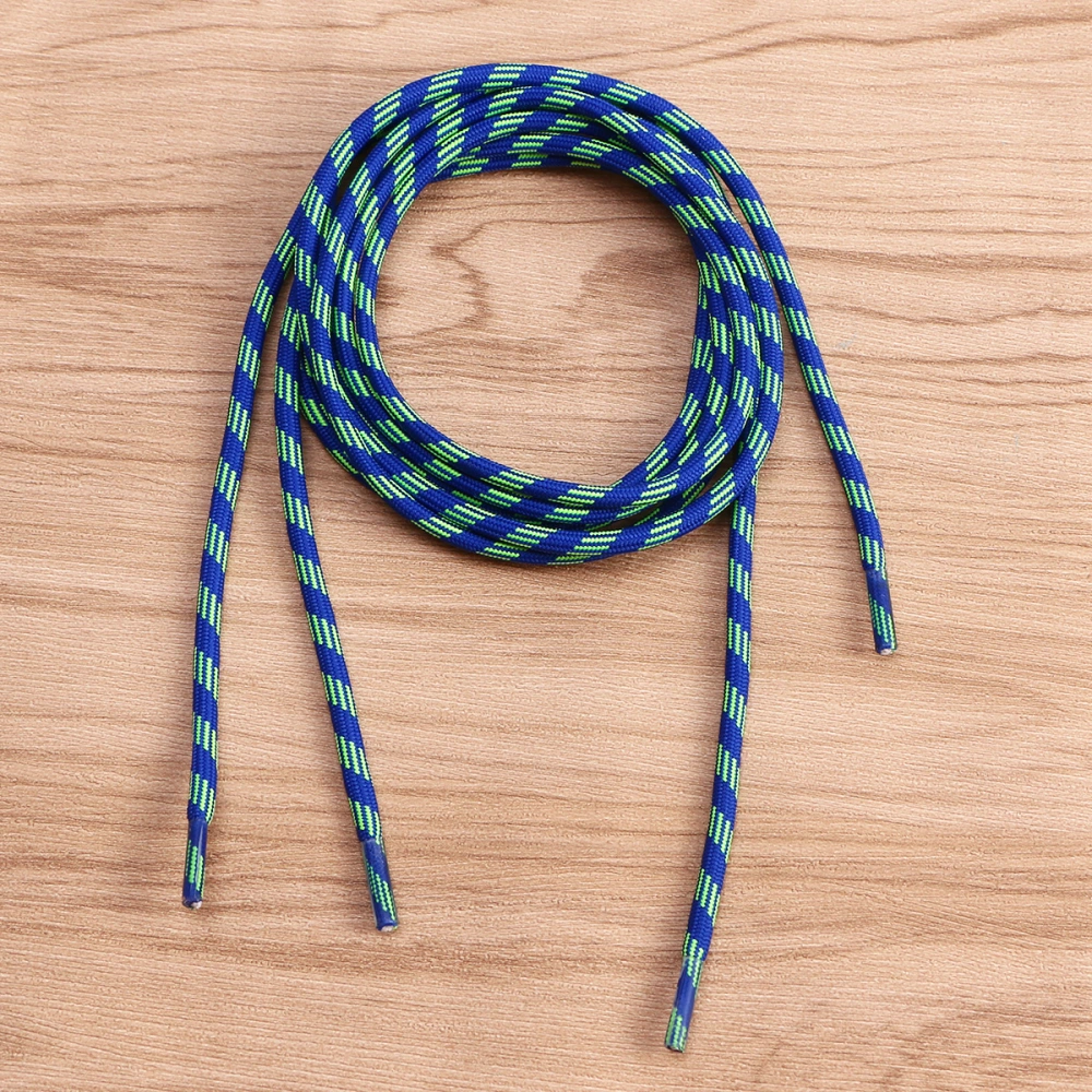 2PCS Shoelaces Flat Shoe Laces Replacement Outdoor Sports Jacquard High Density Round Shoetring for Sneakers Shoes (Blue)