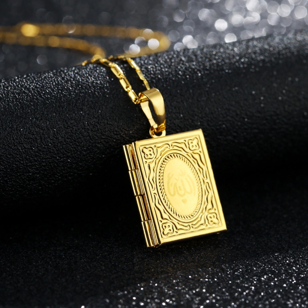 2Pcs Religious Necklace Muslim Necklace Jewelry with Photo Box Pendant