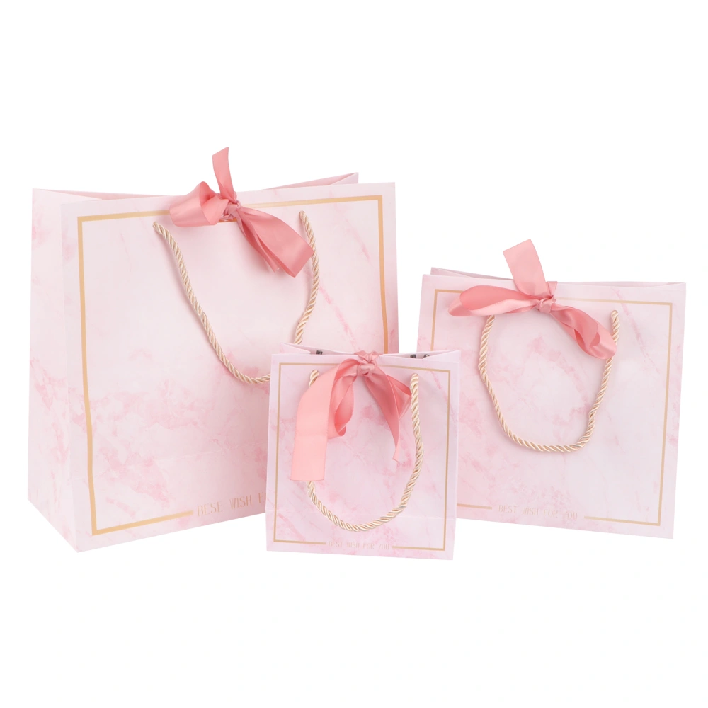 6pcs Candy Bags Paper Bags Package Bags Exquisite Gift Bags with Ribbons