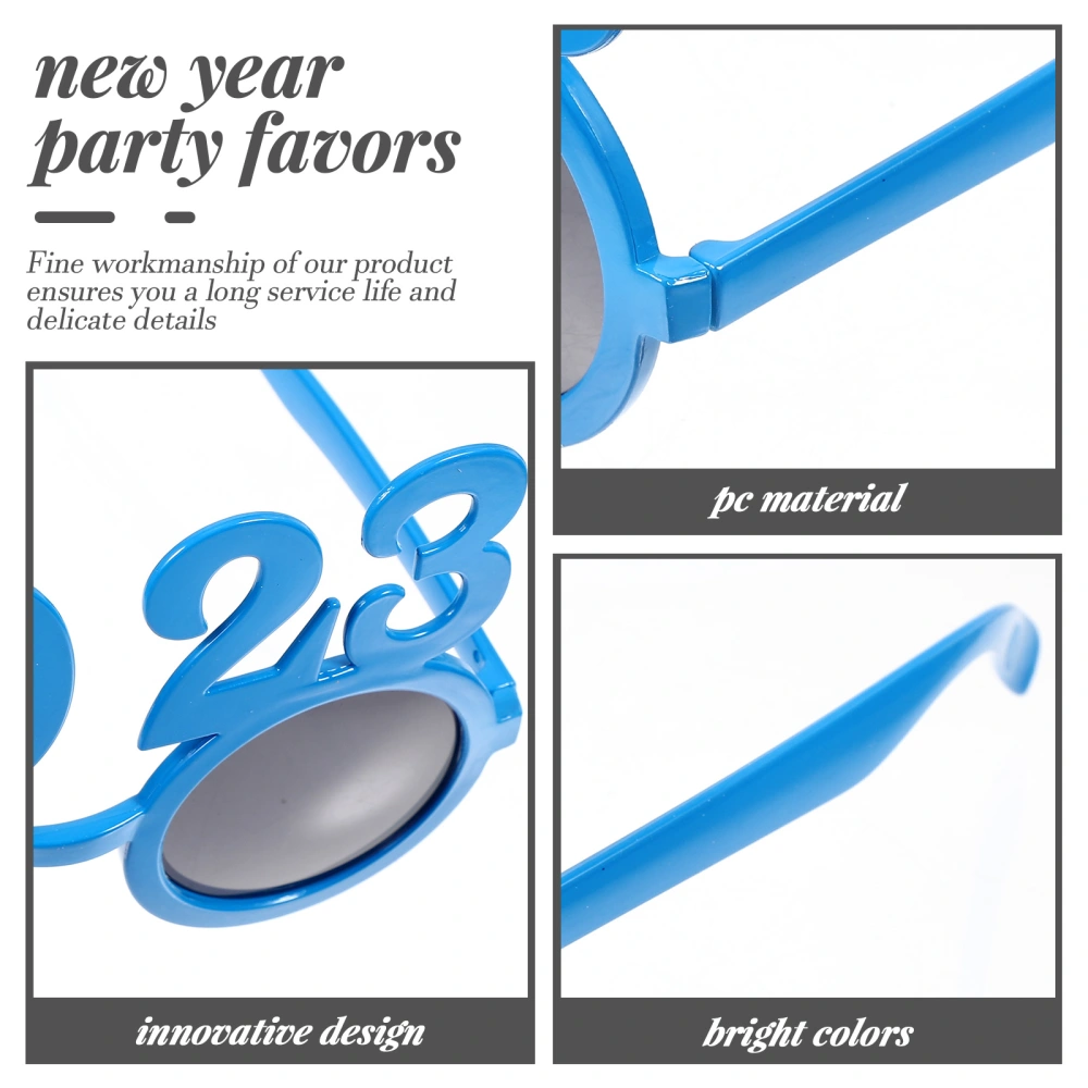 1 Pair of Plastic Glasses Eyeglasses Prop Simple 2023 New Year's Eve Party Decor