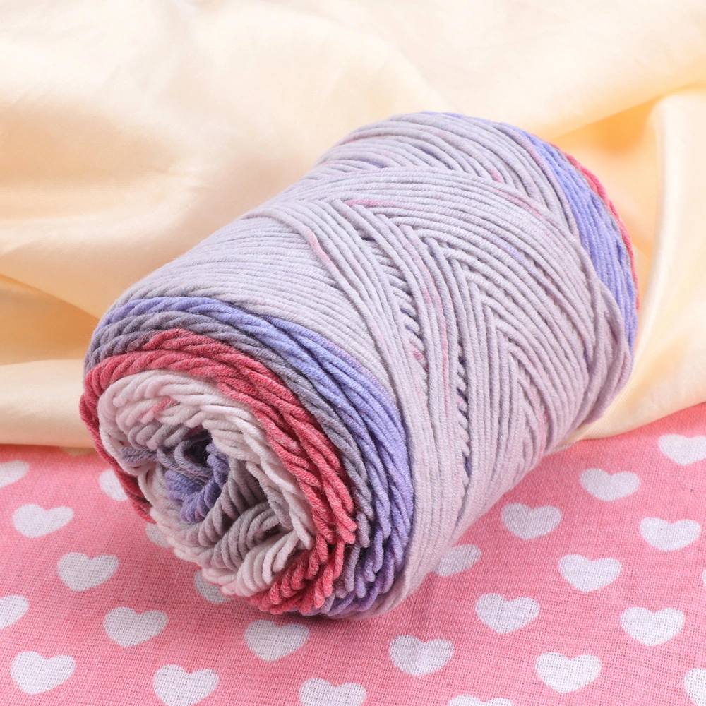 1 Roll Hanmade Knitting Woolen Yarn Rainbow Colorful Crochet DIY Woolen Yarn for Hat Sweater (NO.21 Red and Blue)