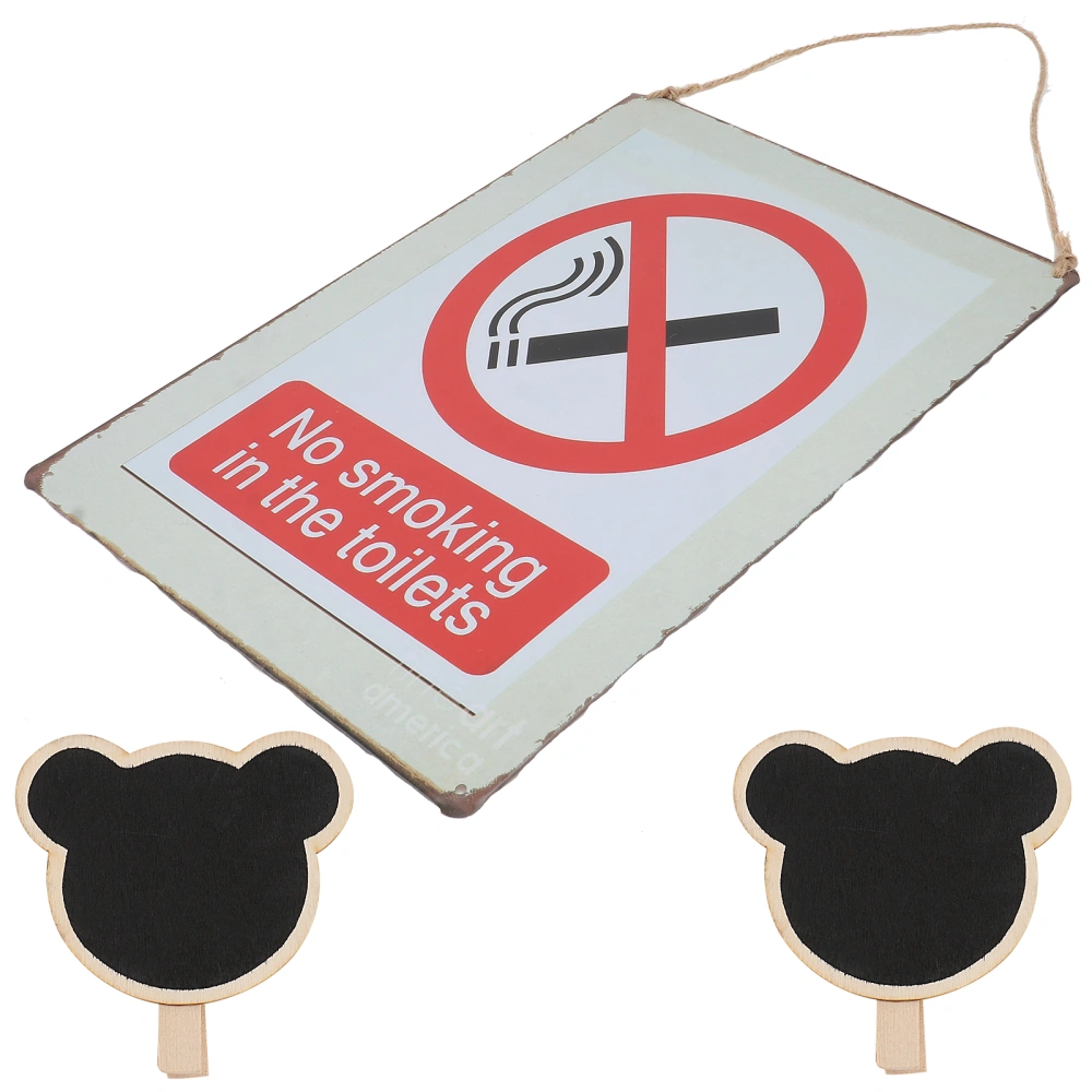 1Pc No Smoking Sign Creative No Smoking Door Sign Hanging Doorplate for Toilet