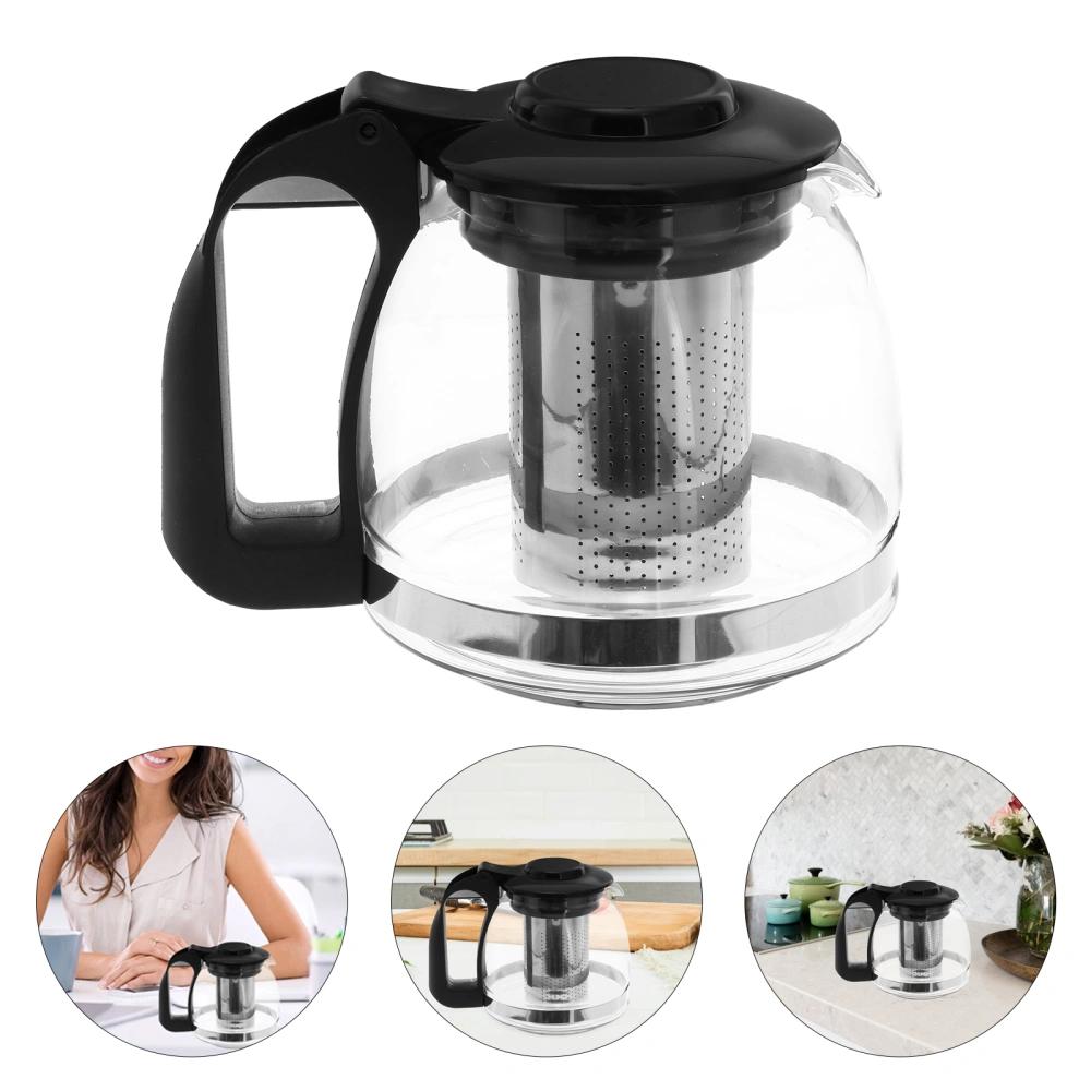 1 Pc Glass Teapot Tea Kettle With Stainless Steel Infuser For Home And Office