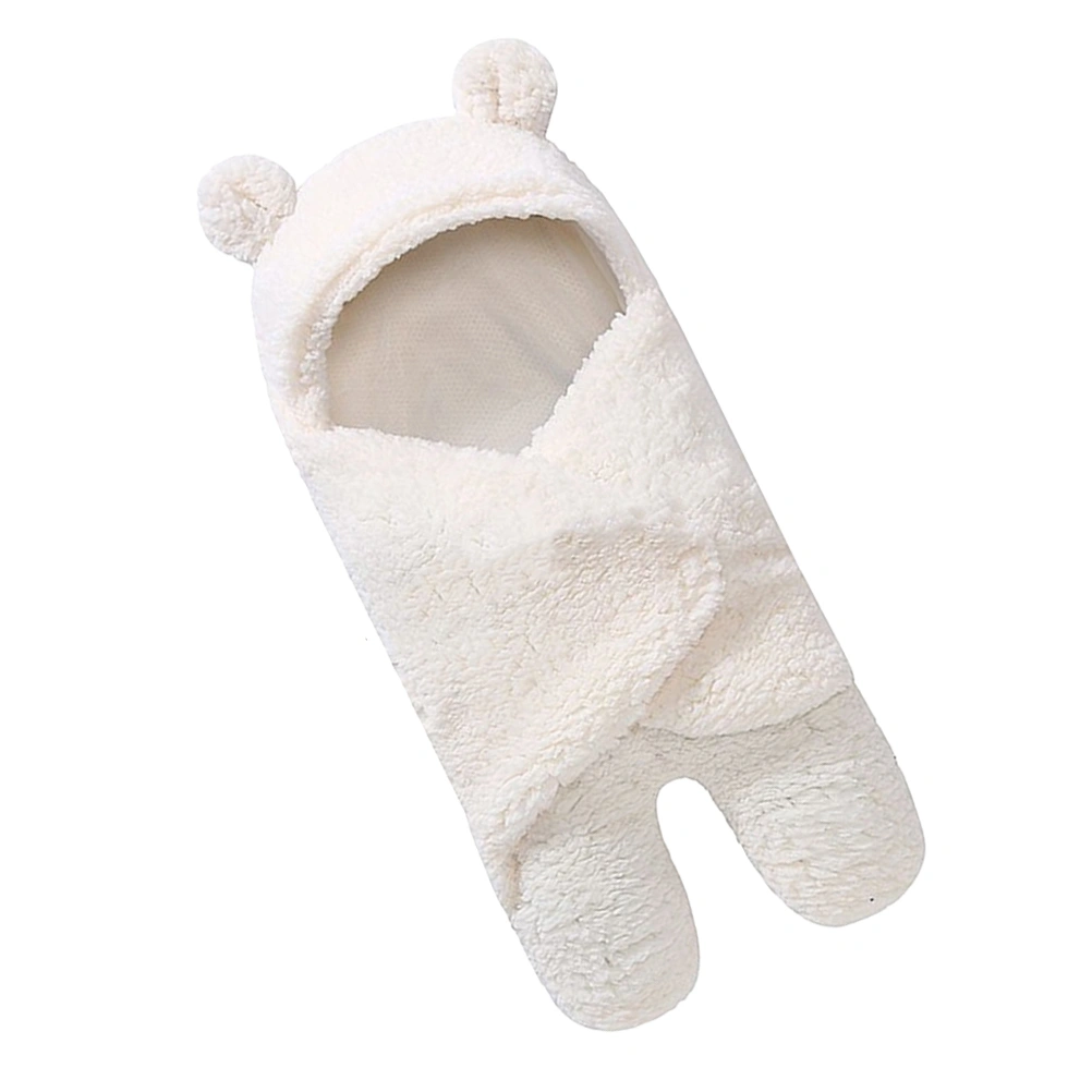 Adorable Baby Sleeping Blanket Warm Newborn Baby Berber Fleece Sleeping Bag Wrap Swaddle for Baby Infant Newborn (Beige)