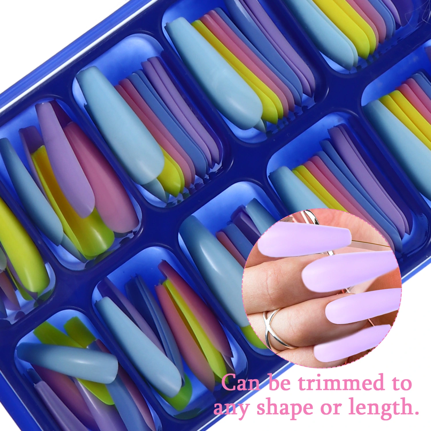 2 Box Colorful Long False Nail Professional False Nail Durable False Nail