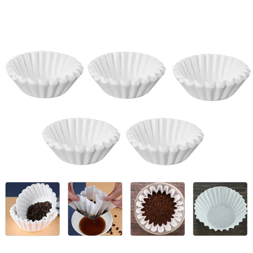 100 Sheets of Disposable Coffee Paper Filters Paper Filter Bowl Paper Tea Strainer