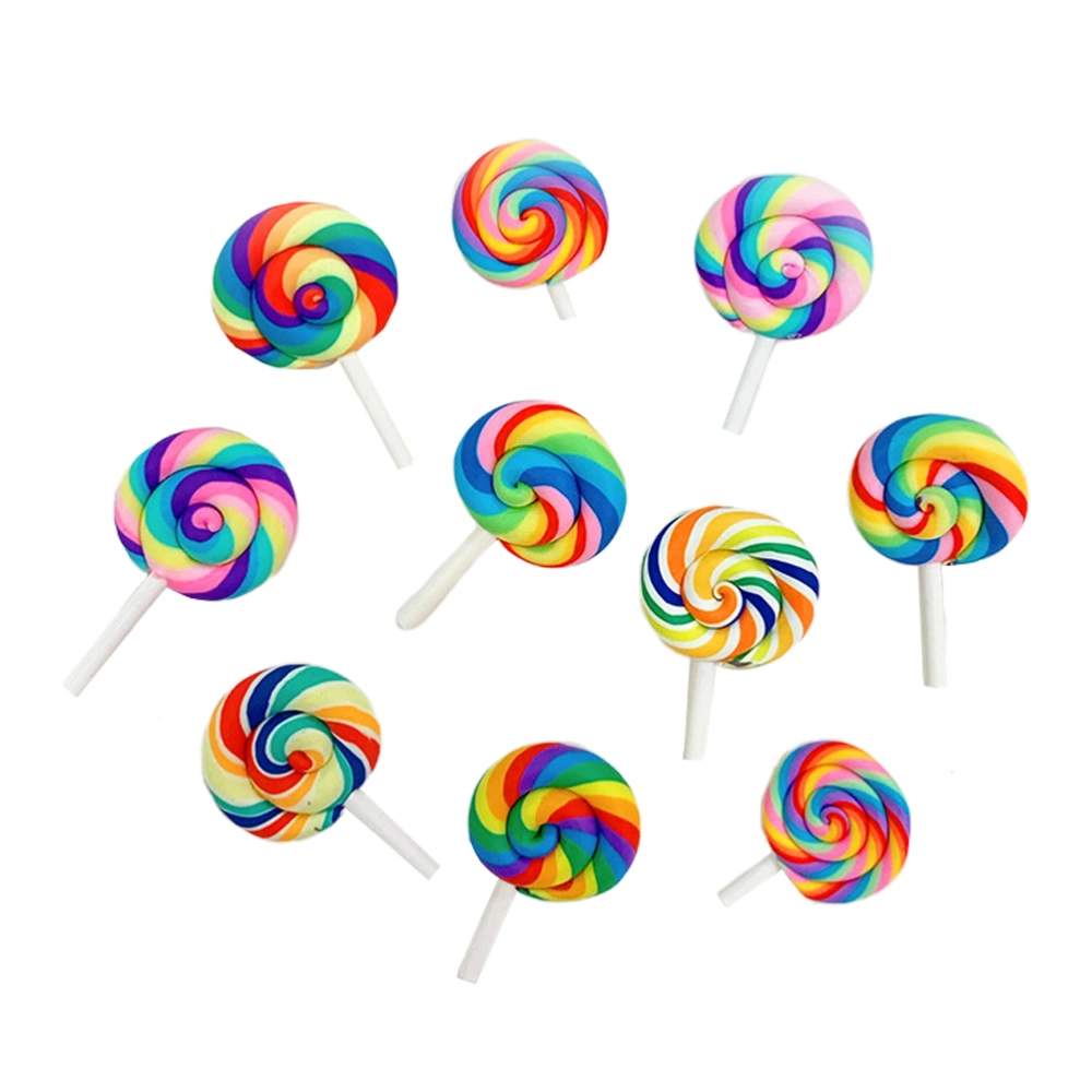 10pcs Lollipop Brooches All-Match Personalized Funny Colorful Beautiful Decorative Brooch for Bag Clothes (Random Pattern)