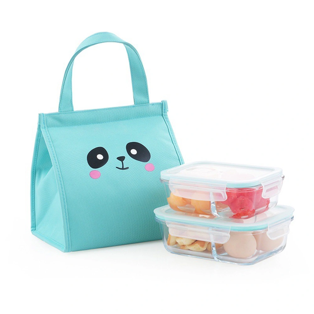 Cartoon Lunch Tote Waterproof Insulation Bento Package Oxford Fabric Portable Lunch Bag for Outdoors Picnic School (Light Green)