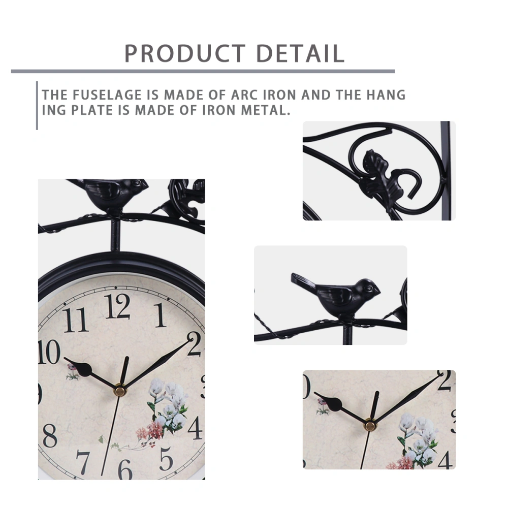 1 Pc European-style Double-sided Wall Clock Creative Classic Iron Clocks (No Battery)