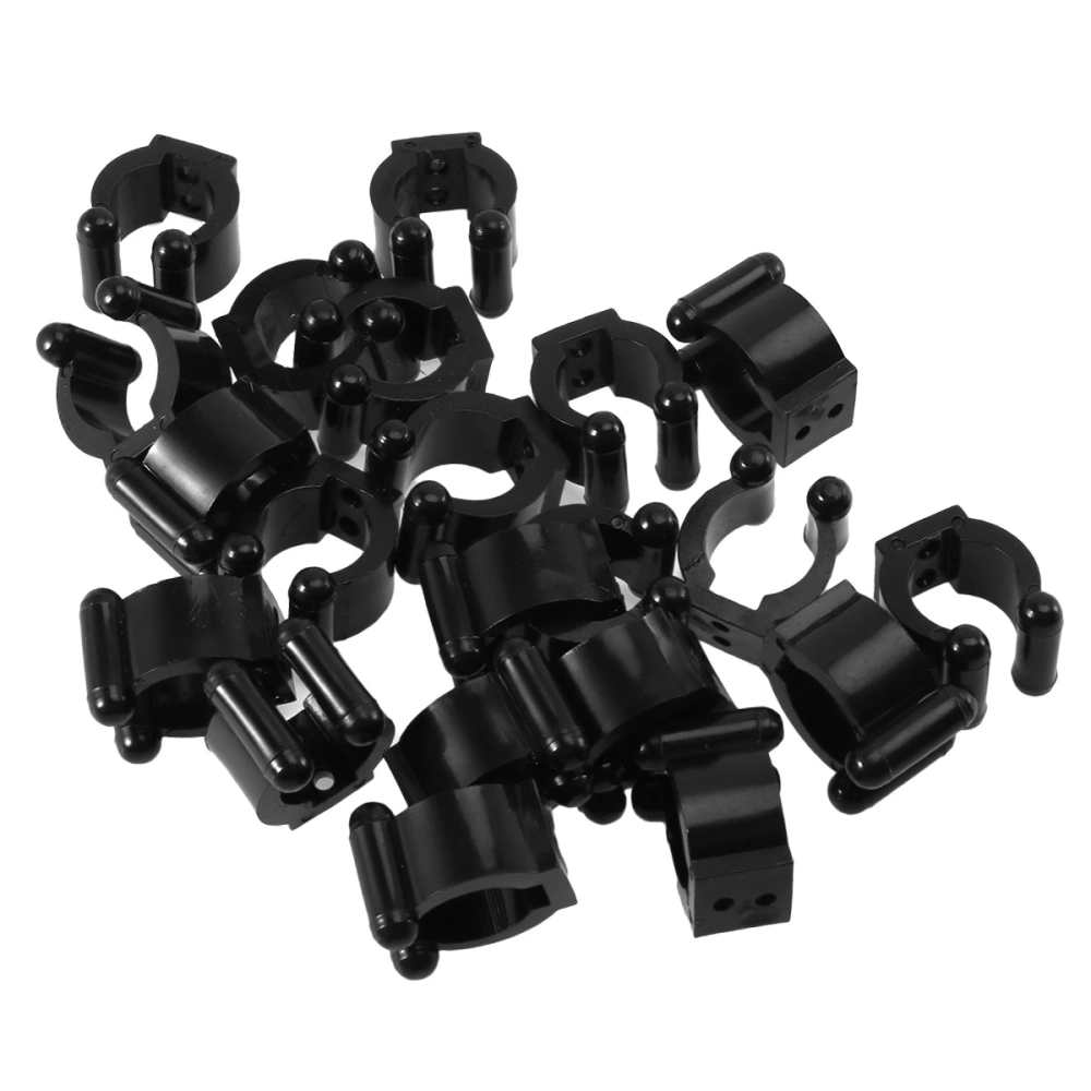 20pcs Fishing Rod Holder Plastic Club Clip Pole Storage Rack Tip Clamps Holder Without Screws Fishing Rod Rack Fishing Tackle (Black)