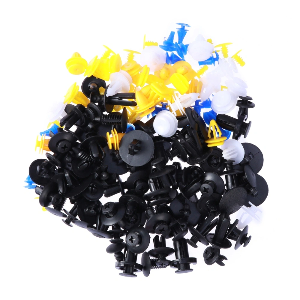 100 Pcs Nylon Automotive Push Bumper Fastener Rivet Clips Car Push Type Rivet Pin Clips (12 Species)