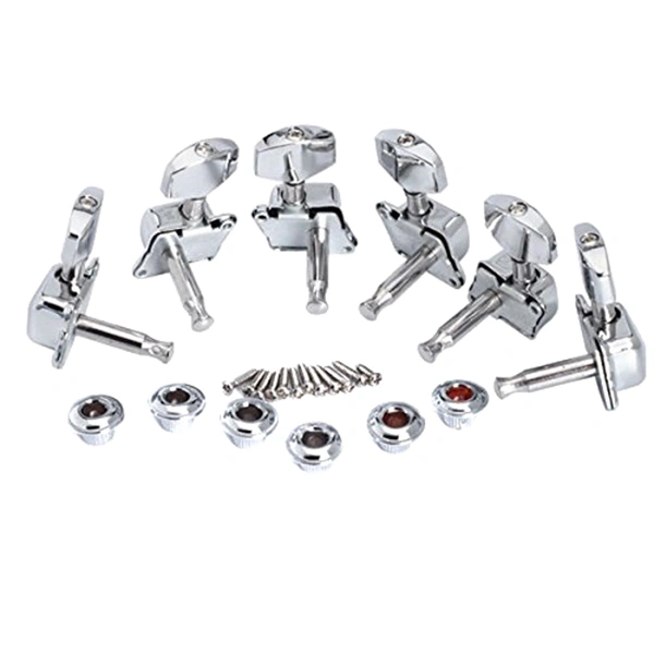 6pcs 3L3R Semiclosed Acoustic Guitar Tuning Pegs Machine Heads (Silver)