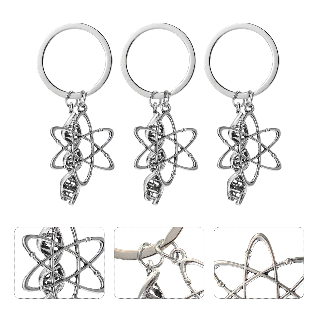 3Pcs Chemistry Science Keychain Pendant Key Ring Charm Biochemistry Teacher Gift