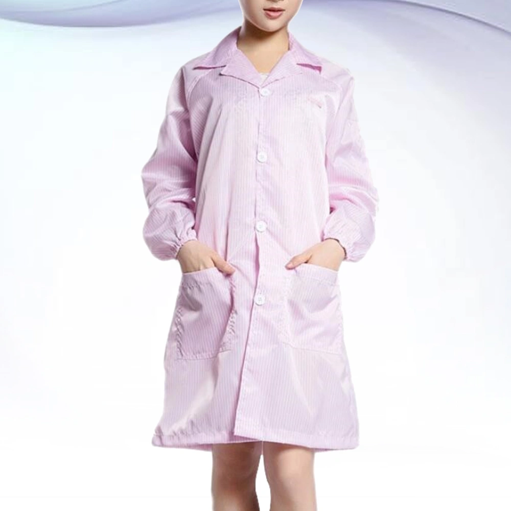 Anti-static Protective Clothes Dust-proof Costume One-piece Nursing Doctor Working Suit without Shoes and Hat (Pink Size S)