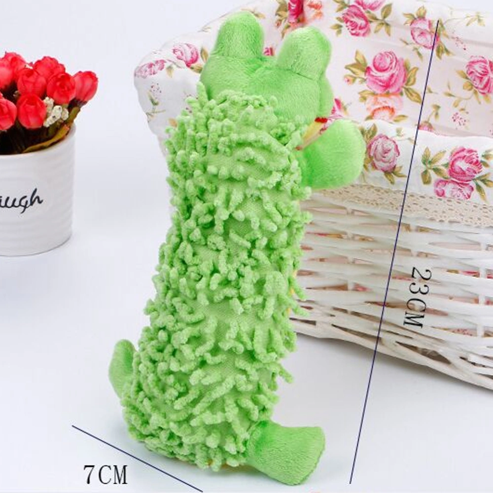 Wear-resistant Plush Molar Toy Dog Chewing Toys Cartoon Shape Sound Making Chewing Plaything Educational Toy for Home Shop Pet (Green)