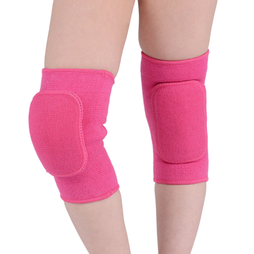 A Pair of Cotton Children's Sponge Dancing Knee Pads Knee Support Braces Knee Protector for Running Hiking Dancing Sports Size XL(Rosy)