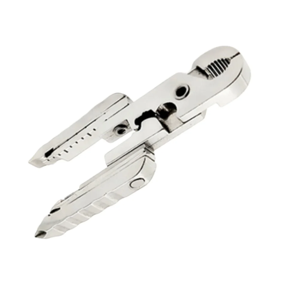 15 in 1 Multi-function Pliers Outdoor Gadget Key Chain Folding Pliers(Silver)