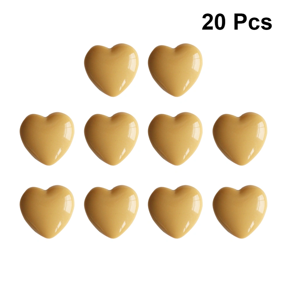 20PCS DIY Earrings Accessories Resin Heart-shaped Earrings Paster Handmade DIY Earrings Making Material Candy Color Jewelry Making Paster for Women Lady Use Khaki