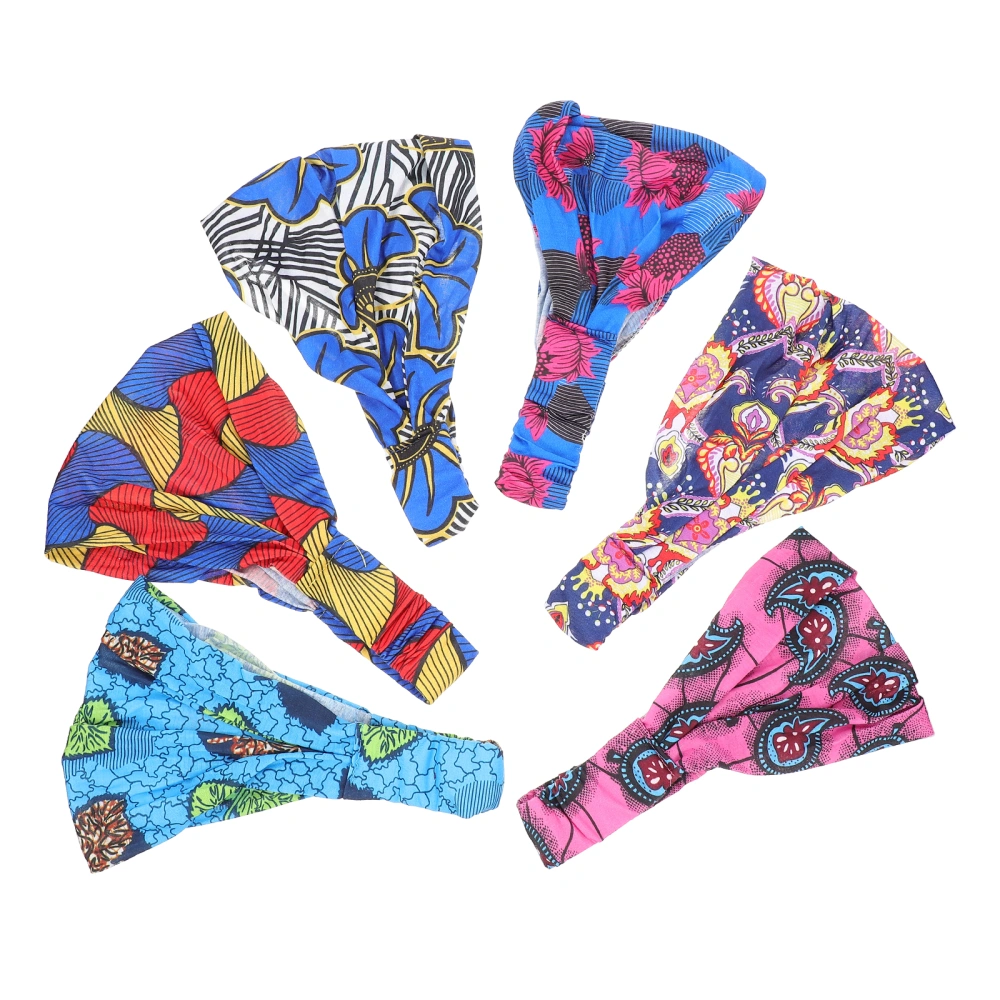 6pcs Women Printed Hair Bands Fashionable Hair Scarves Chic Head Ornaments