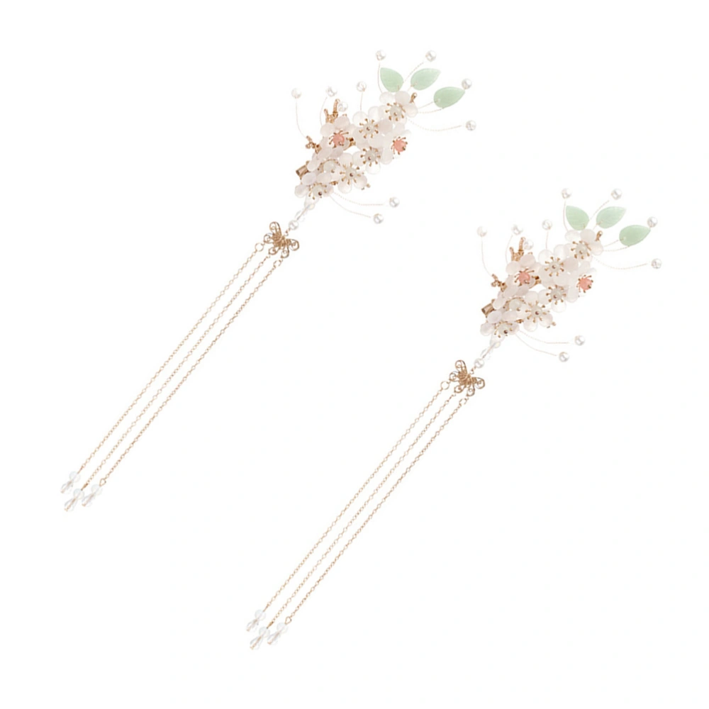 1 Pair Women Retro Style Hair Clamps Practical Hairpin Hair Clips (White)