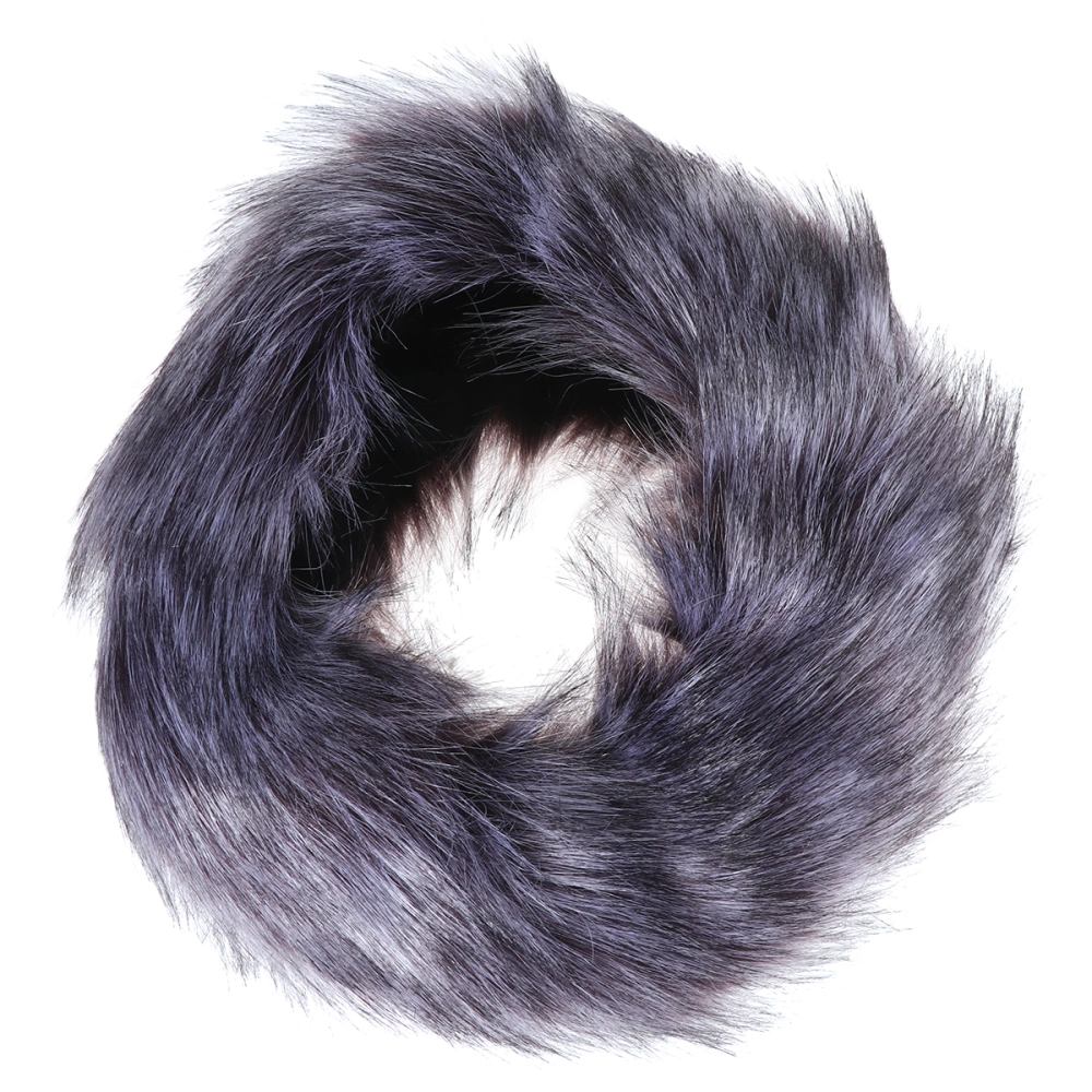 Imitation Fur Thicken Hat Winter Warm Headband Women Headwrap Hair Accessories Grey and White