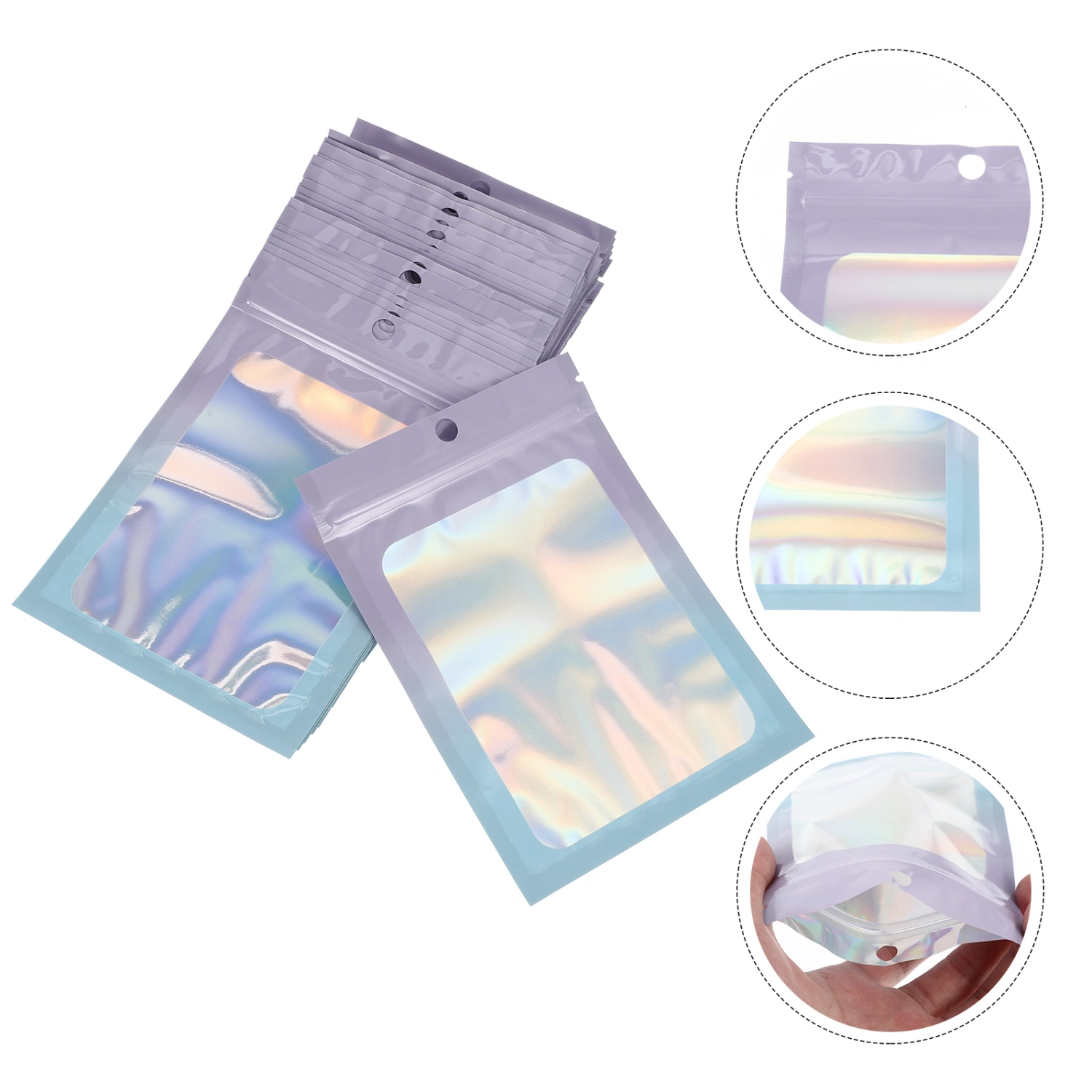 100Pcs Resealable Bags Decorative Smell Proof Bags Plastic Packaging Bags Small Sealable Bags